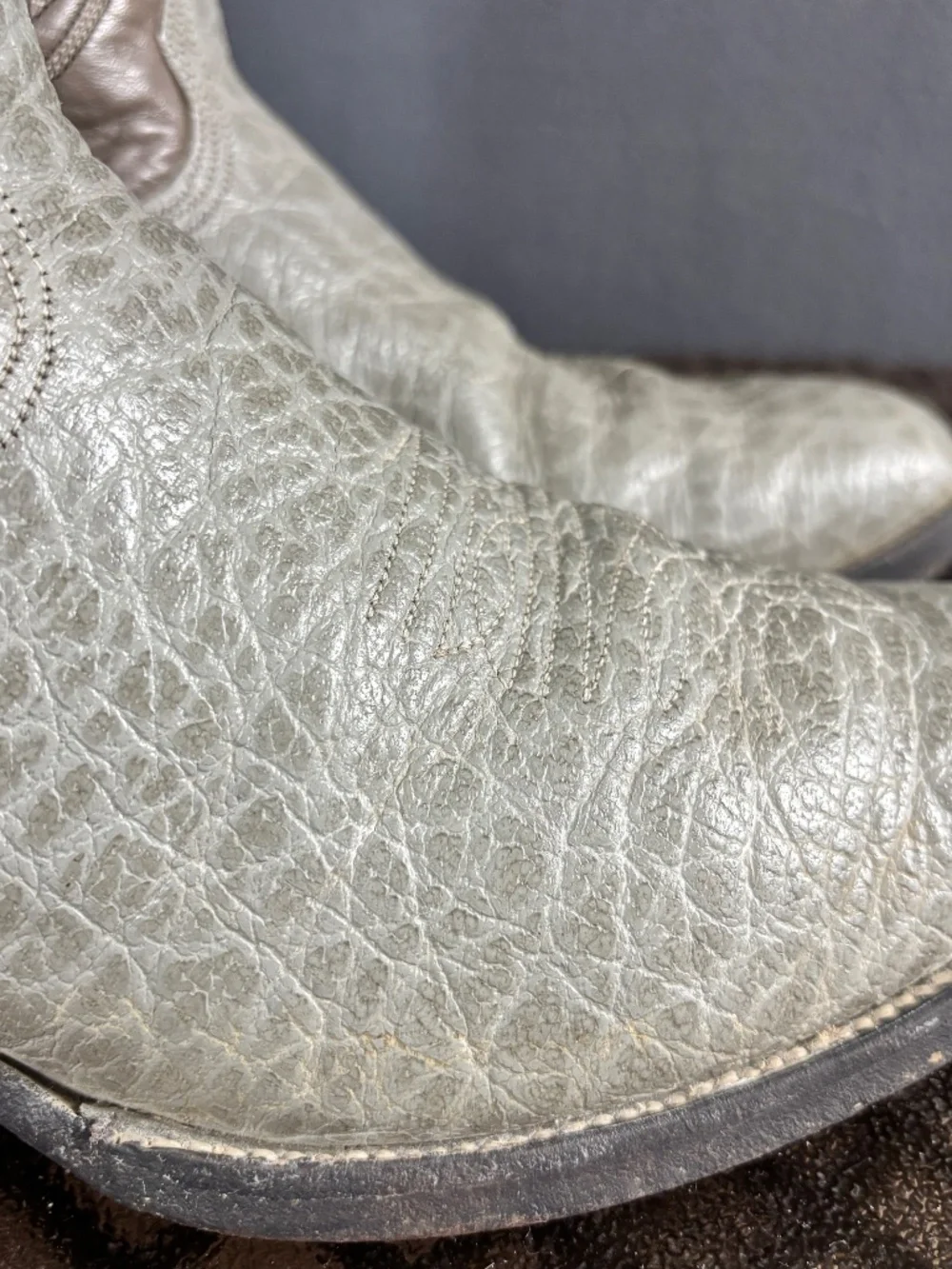 Nocona Boots Two-Tone Gray Leather Western Boots #1924 Size 13
